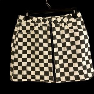 Zip Up Checkerboard Skirt